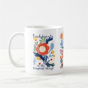 Taza De Café Encuentra el tazón floral de belleza