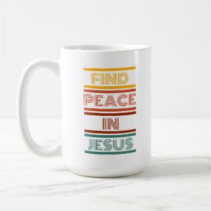 Taza De Café Encuentra la paz en Jesús. Café retro Mug