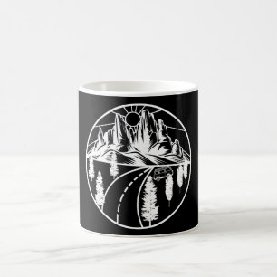Taza De Café Encuentra tu Camino Diseño Blanco Simple En Negro