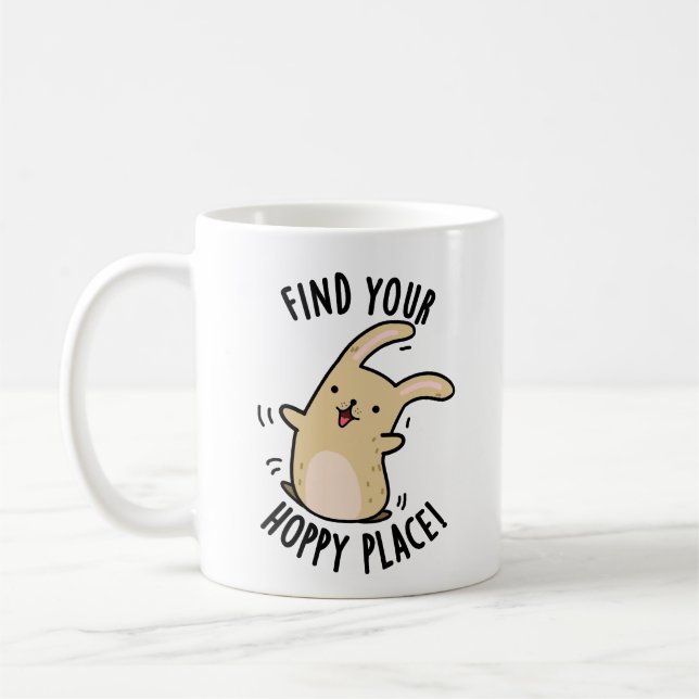 Taza De Café Encuentra tu lugar de adormidera divertida conejo  (Izquierda)