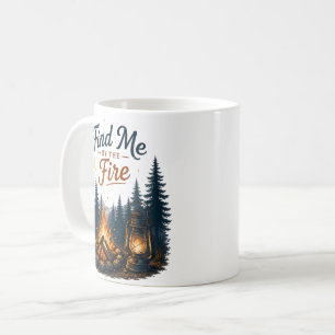 Taza De Café Encuéntrame junto a la fogata Campamento Camping N