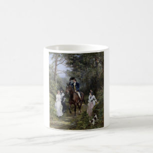 Taza De Café Encuentro en el bosque (por Heywood Hardy)