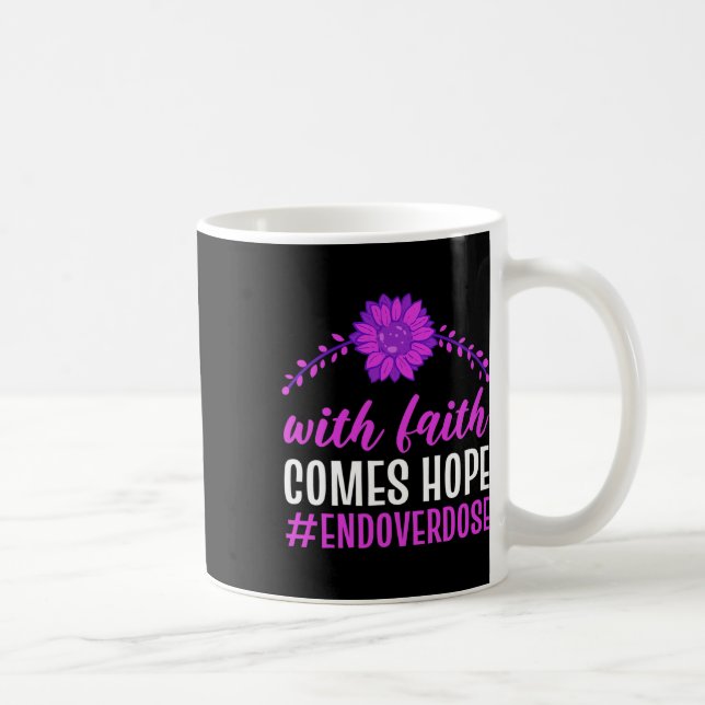 Taza De Café End Overdose With Faith Comes Hope Purple Floral F (Derecha)