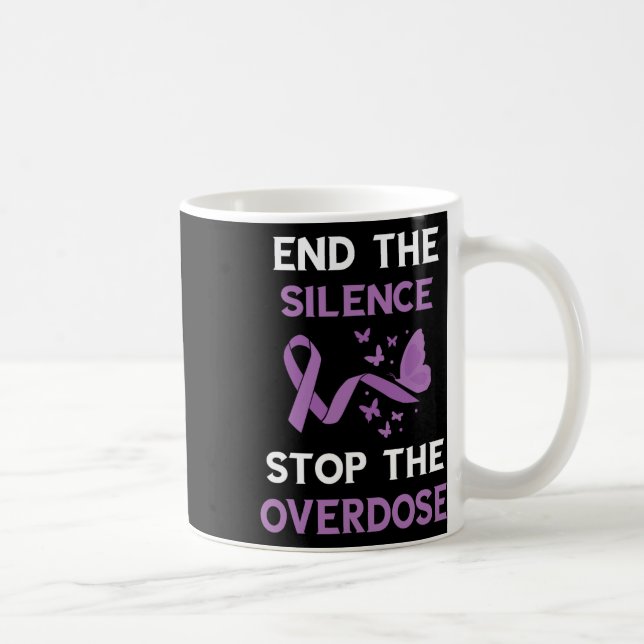 Taza De Café End The Silence Purple Ribbon Overdose Awareness M (Derecha)