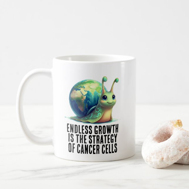 Taza De Café Endless Growth Is Strategy of Cancer Cells Snail (Con donut)
