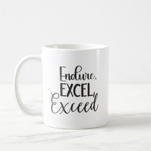 Taza De Café Endurar, Excel - Hustle, Gym, Motivación de éxito