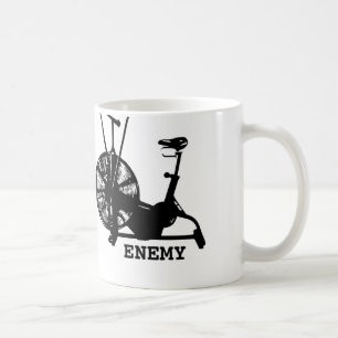 Taza De Café Enemigo de la bici del aire - silueta negra