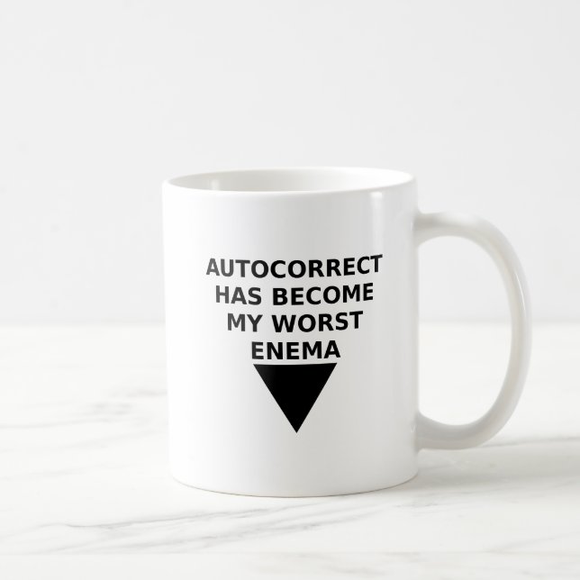 Taza De Café Enemigo Funny Mug corregido automáticamente (Derecha)