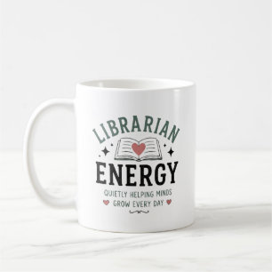 Taza De Café Energía de Bibliotecario Ayudando a las Mentes Cre