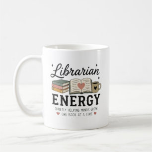 Taza De Café Energía de Bibliotecario Ayudando Mentes a Crecer