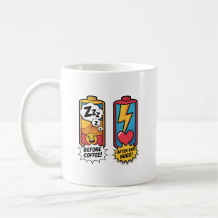 Taza De Café Energía Divertida de Padres – Antes del Café Despu