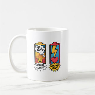Taza De Café Energía Divertida de Padres – Antes del Café Despu