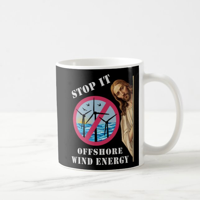 Taza De Café Energía eólica marina, basta Jesús (Derecha)