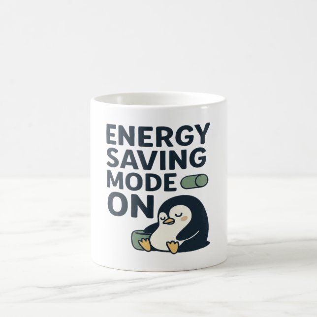 Taza De Café Energy saving Mode on- Cute penguin design (Centro)