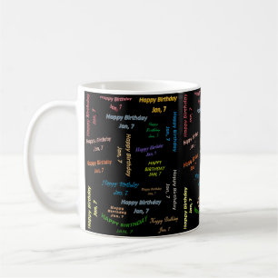 Taza De Café Enero, 7 Cumpleaños Mug