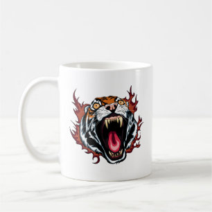 Taza De Café Enfadado Roaring Tiger Face