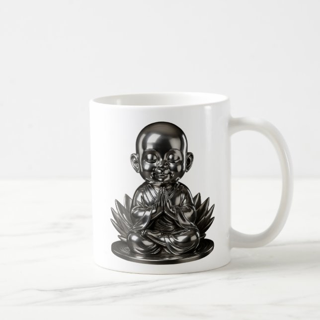 Taza De Café Enfant bouddhiste 3D (Derecha)