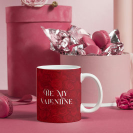 Taza De Café Énfasis en las bandas de oro rojas románticas
