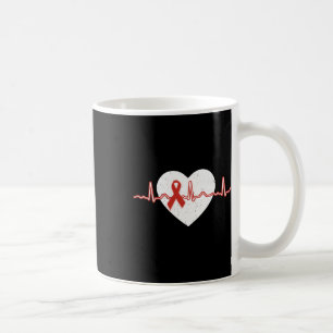 Taza De Café Enfermedad Mes Traje Cinta del Corazón del Día Roj