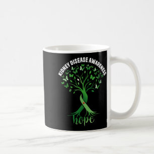Taza De Café Enfermedad renal conciencia cinta verde árbol espe