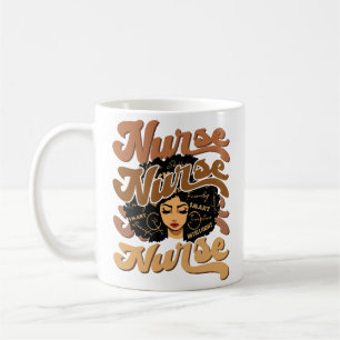 Taza De Café Enfermera afroamericana afroamericana de mujer neg