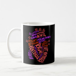 Taza De Café Enfermera anatómica Hu He Cardiología Médica Cardi