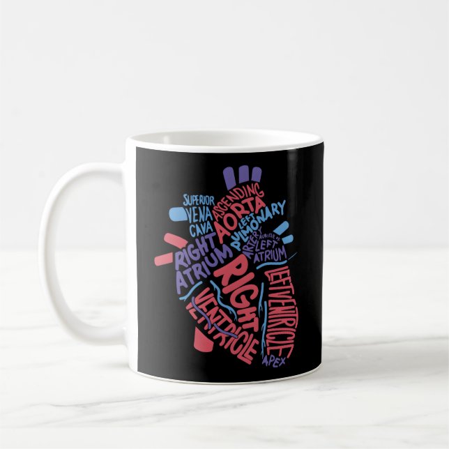 Taza De Café Enfermera anatómica Hu He Cardiología Médica Cardi (Izquierda)
