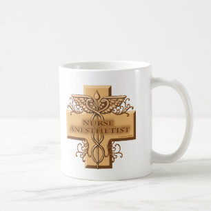 Taza De Café Enfermera anestesista de Cross Caduceus
