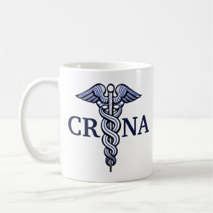 Taza De Café Enfermera Anestesista Personalizable Caduceus Nomb