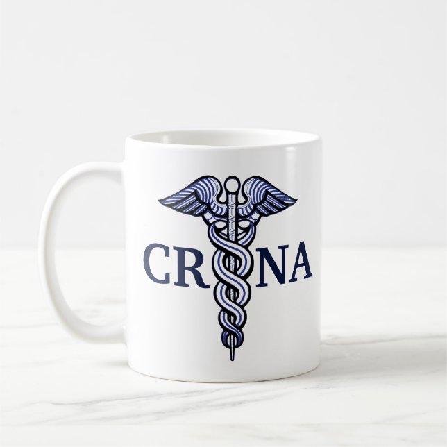 Taza De Café Enfermera Anestesista Personalizable Caduceus Nomb (Izquierda)