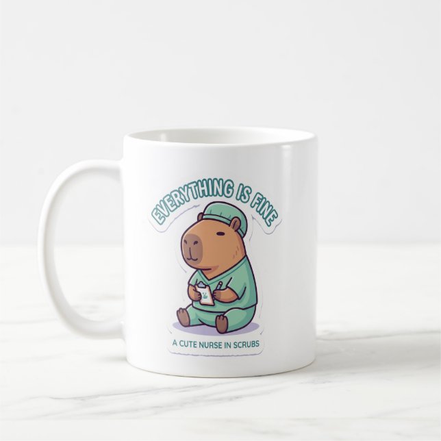 Taza De Café Enfermera Capybara Sarcástica (Izquierda)