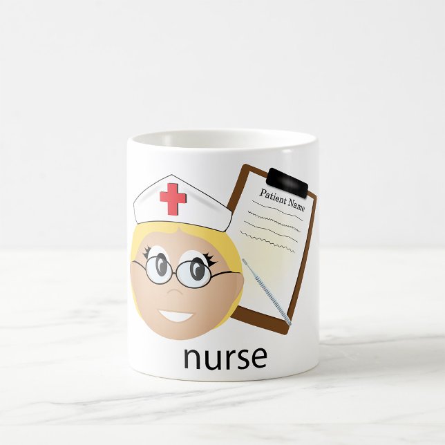 Taza De Café Enfermera con portapapeles médico y termómetro (Subido por el creador)