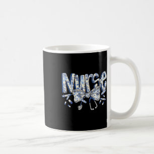 Taza De Café Enfermera Coquette Bow Blue Stethoscope Enfermería