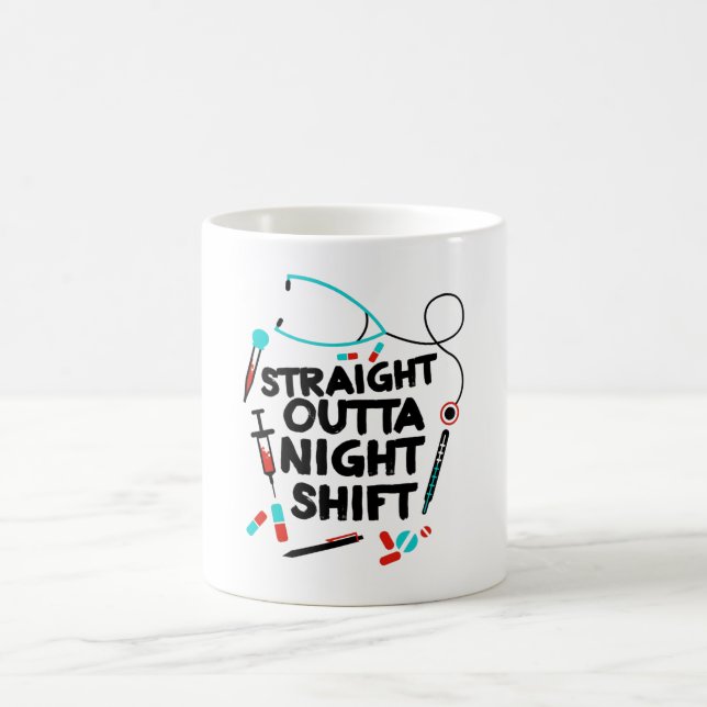 Taza De Café Enfermera de cambio de noche de salida directa (Centro)