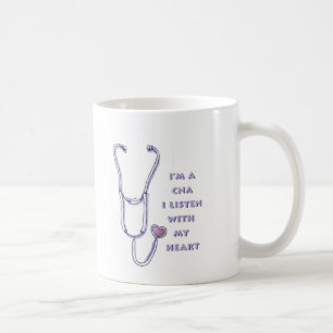Taza De Café Enfermera de CNA cardíaca de estetioscopio