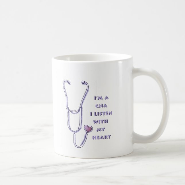 Taza De Café Enfermera de CNA cardíaca de estetioscopio (Derecha)