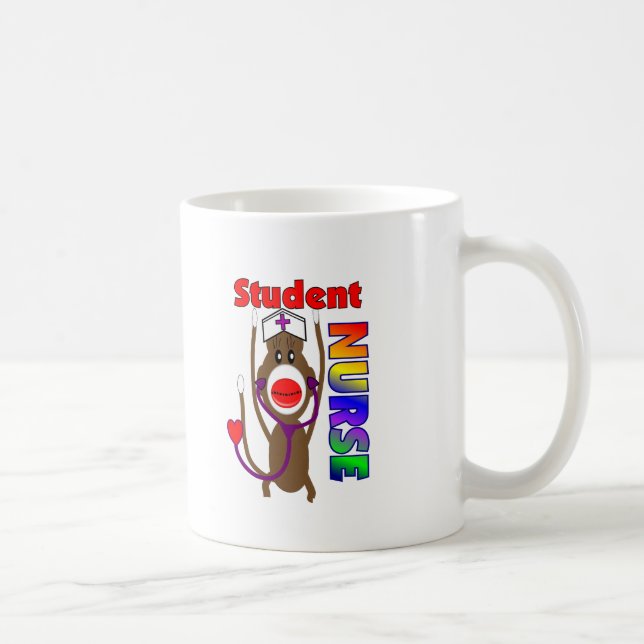 Taza De Café Enfermera de estudiante del mono del calcetín (Derecha)