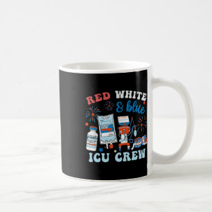 Taza De Café Enfermera De Icu Azul Blanco Rojo Independencia 4 