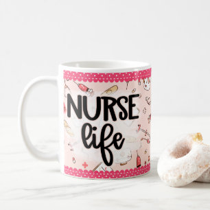 Taza De Café Enfermera de la vida médica RN LPN Diseño Café Mug