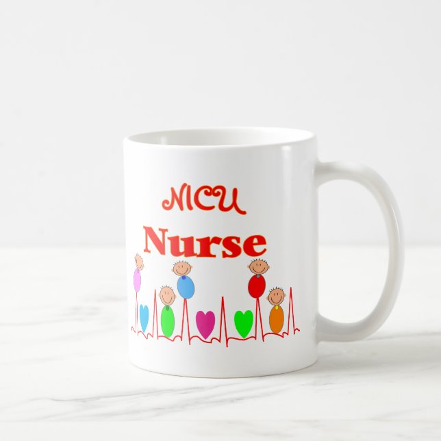 Taza De Café Enfermera de NICU--Gráficos adorables del bebé (Derecha)