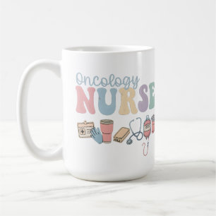 Taza De Café Enfermera de Oncología Estética Retro Colorida