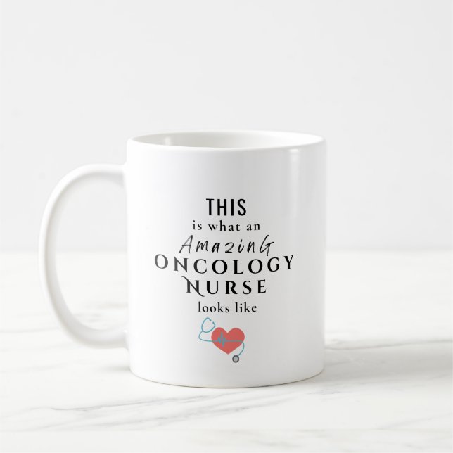 Taza De Café Enfermera de Oncología Increíble Personalizada (Izquierda)