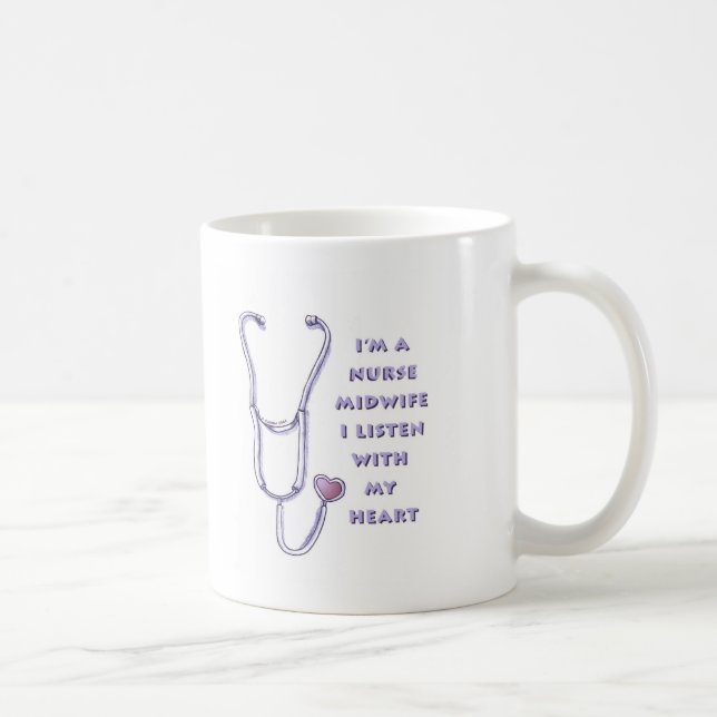 Taza De Café Enfermera de partería cardíaca Stethoscope (Derecha)