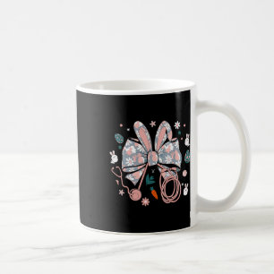 Taza De Café Enfermera de Pascua Coquette Bow Stethoscope Bunny