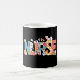 Taza De Café Enfermera de Pascua Estetoscopio Conejito Conejo H