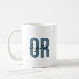 Taza De Café Enfermera de quirófano nombre personalizado tipogr