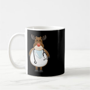 Taza De Café Enfermera de renos con estetioscopio 