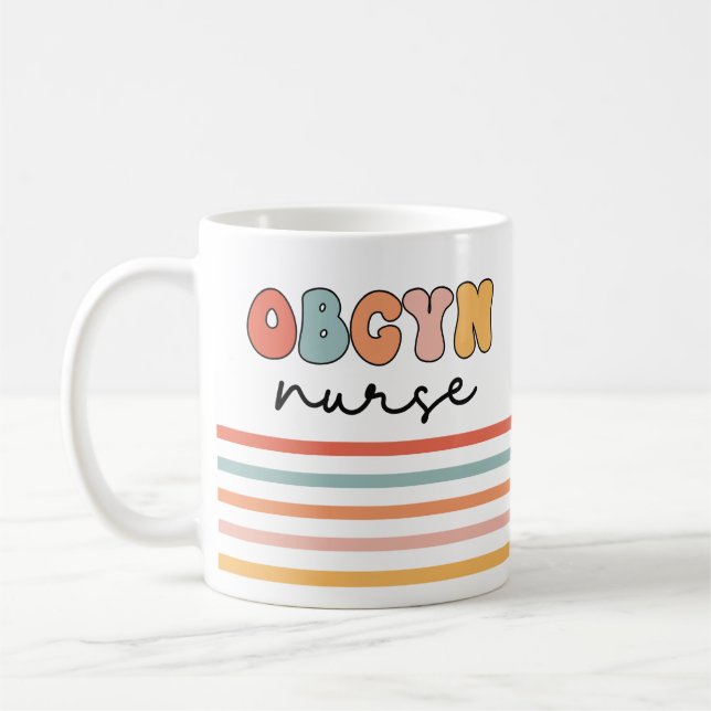 Taza De Café Enfermera de Retro OBGYN (Izquierda)
