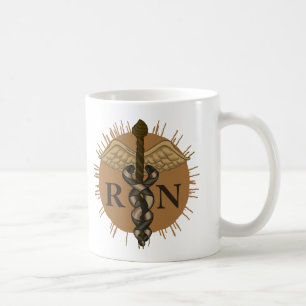 Taza De Café Enfermera de RN Caduceo