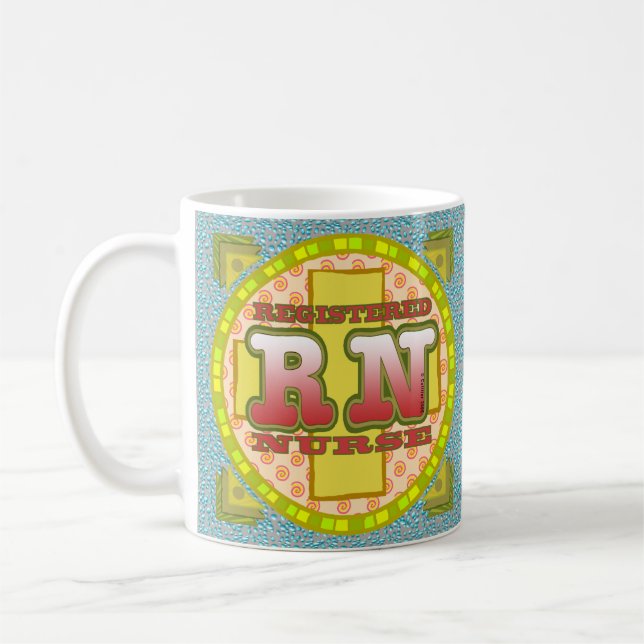 Taza De Café Enfermera de RN Cruzada (Izquierda)